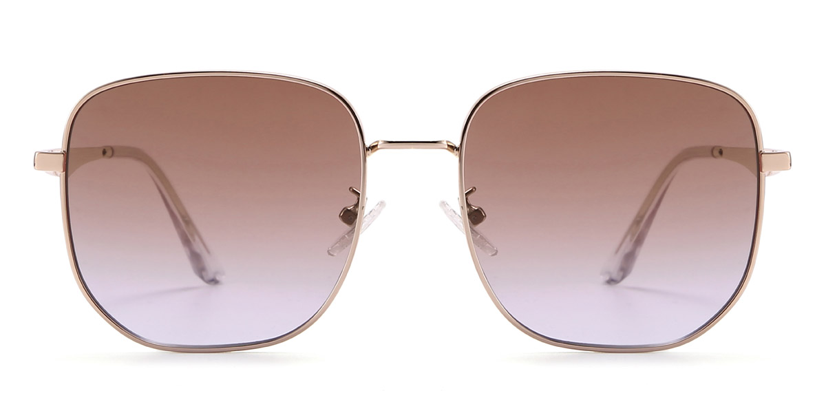 Oro rosa marrón gradual Noemi - Square Sunglasses