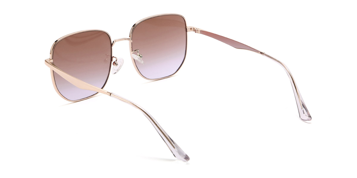 Oro rosa marrón gradual Noemi Gafas - Square Sunglasses