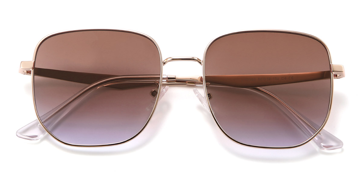 Roségold Verlaufsbraun Noemi Brille - Square Sunglasses