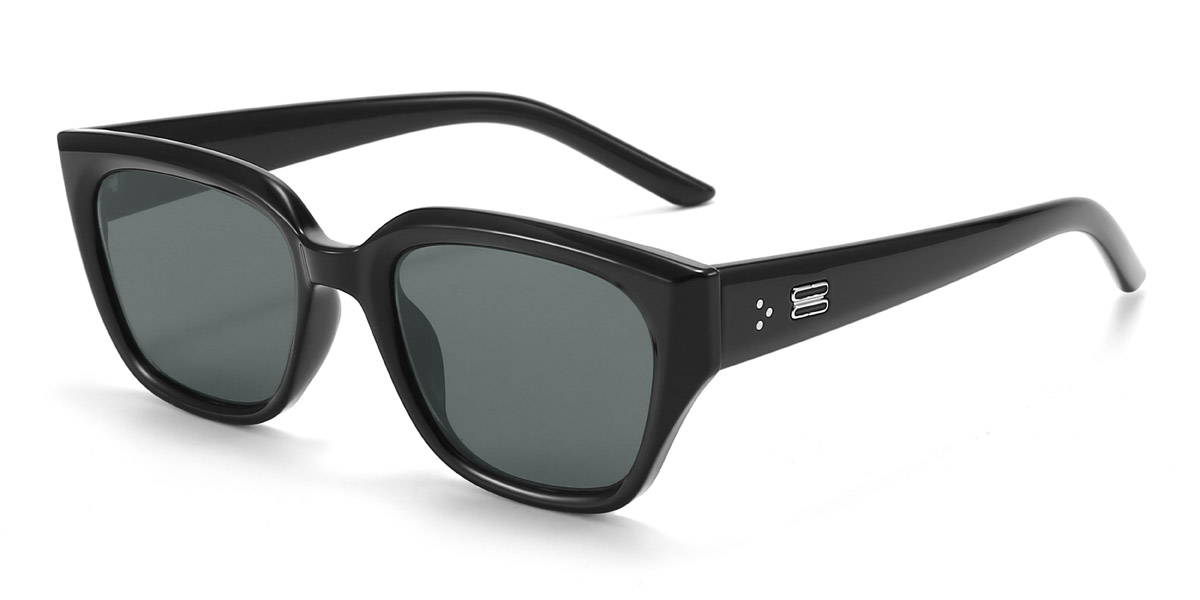 Black Grey Alyson - Rectangle Sunglasses