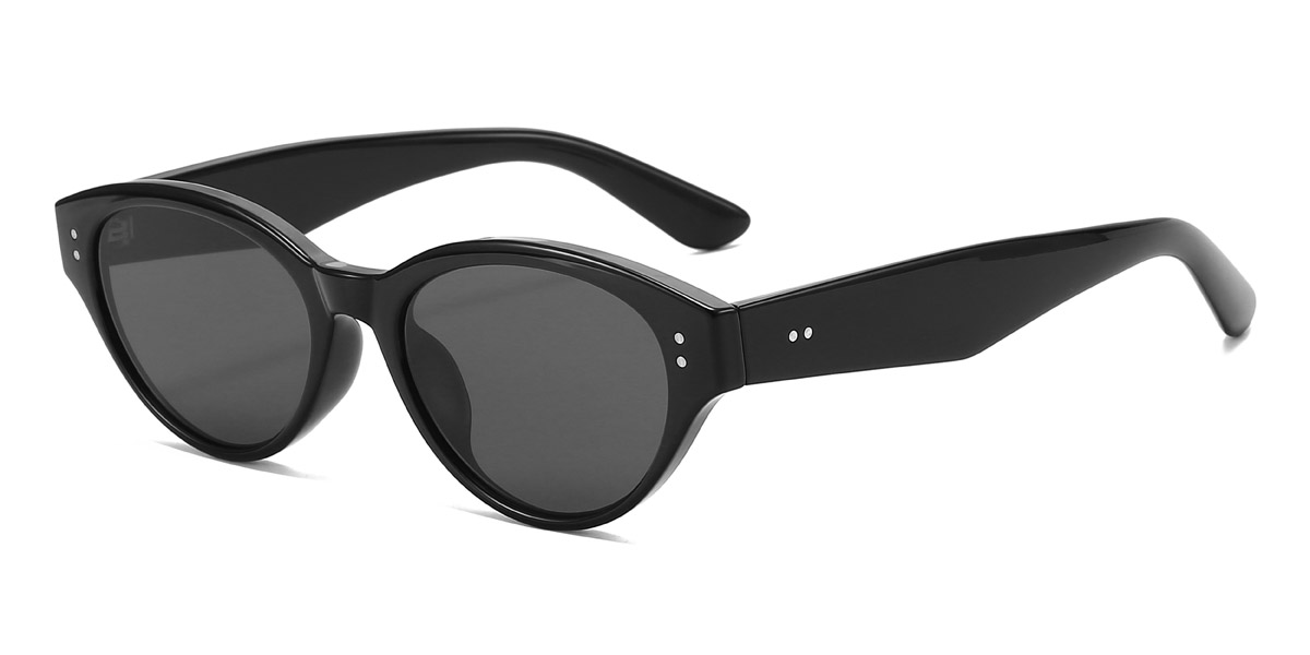 Black Grey Ignativs - Oval Sunglasses