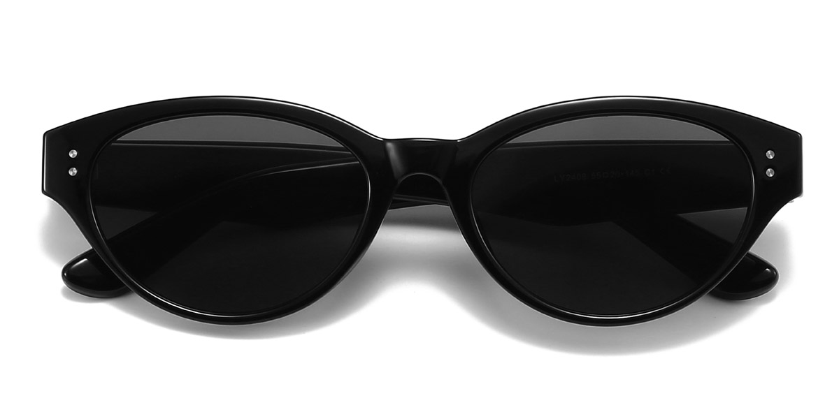 Black Grey Ignativs - Oval Sunglasses