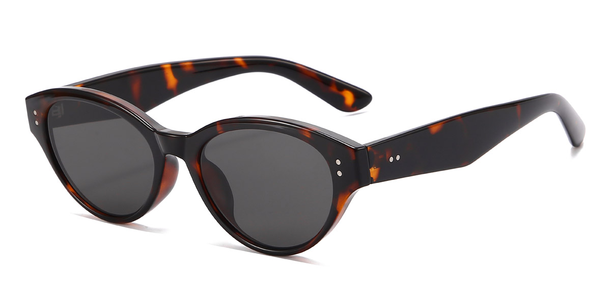 Tortoiseshell Grey Ignativs - Oval Sunglasses