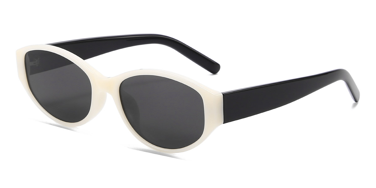 Beige Gris Kenny - Oval Sunglasses