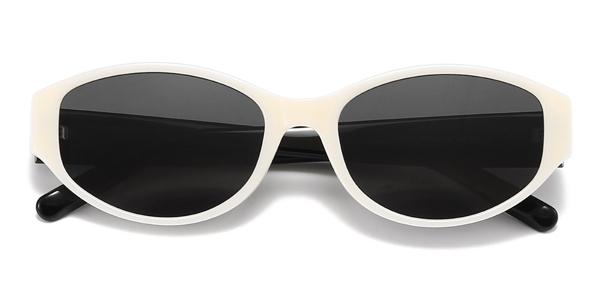 Beige Gris Kenny - Oval Sunglasses