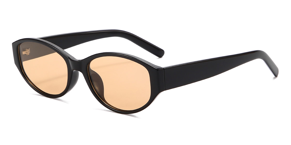 Black Brown Kenny - Oval Sunglasses