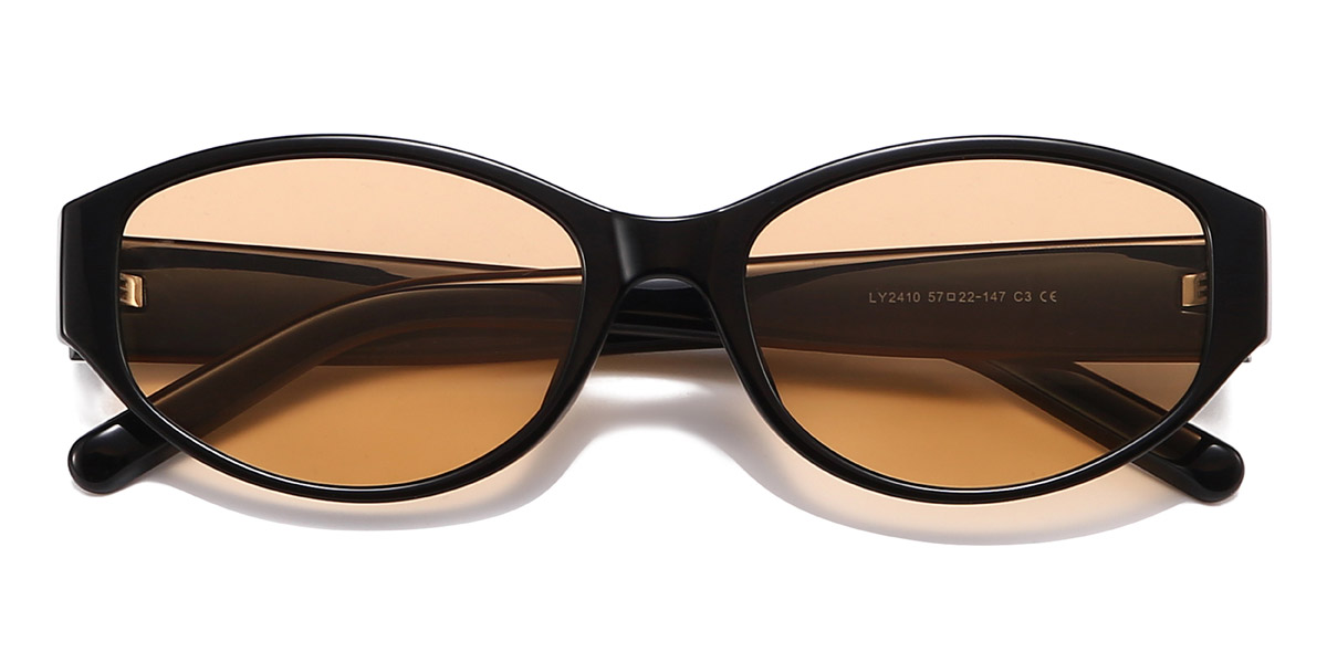 Black Brown Kenny - Oval Sunglasses