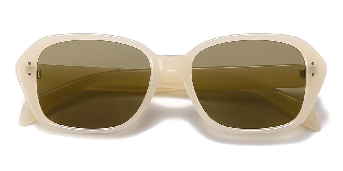 Beige Brown Samson - Rectangle Sunglasses