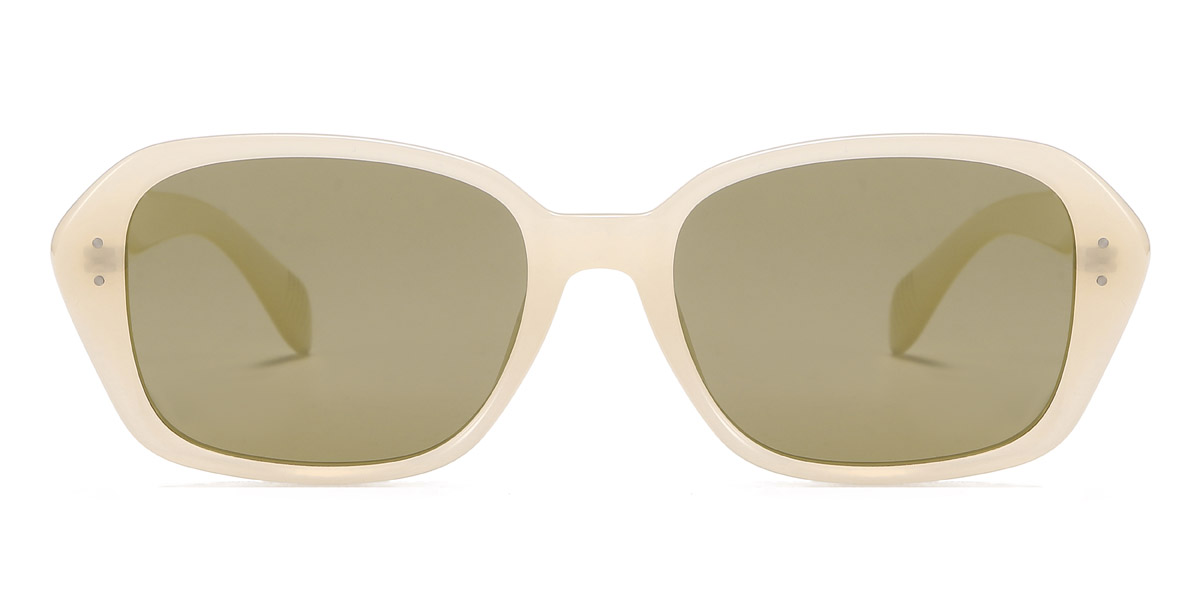 Beige Brown Samson - Rectangle Sunglasses