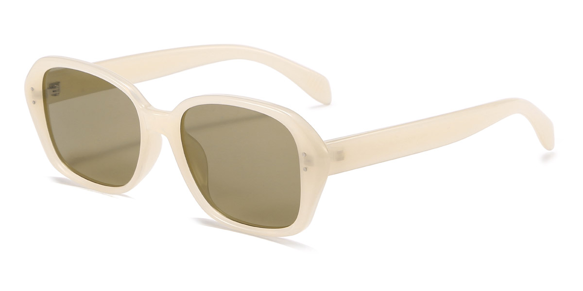 Beige Brown Samson - Rectangle Sunglasses