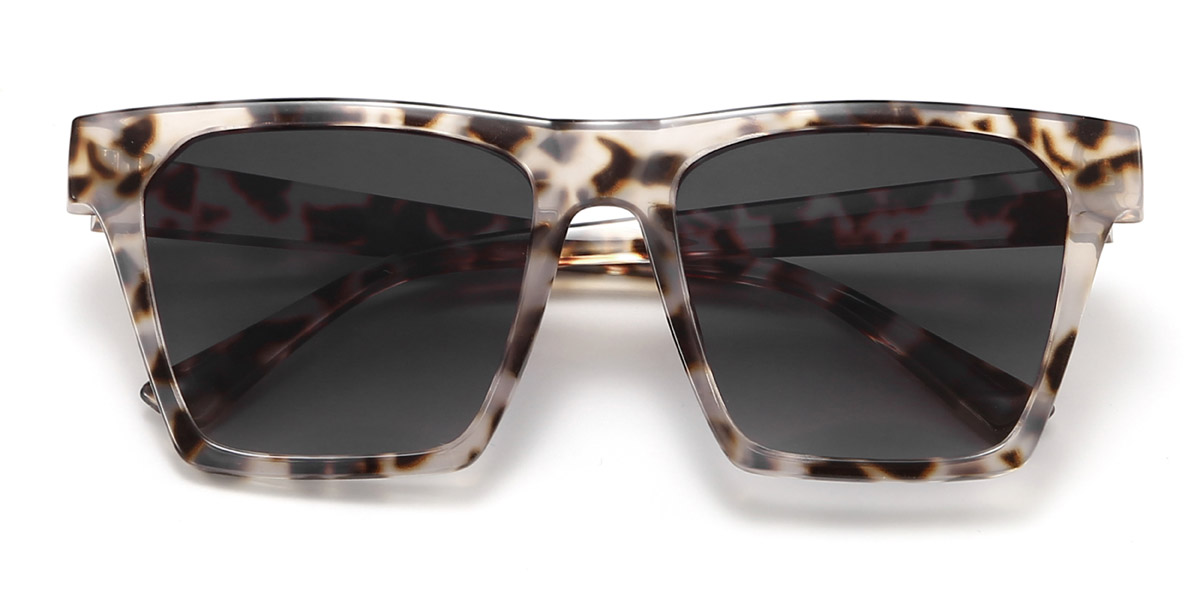 Black Tortoiseshell Grey Vernon - Square Sunglasses