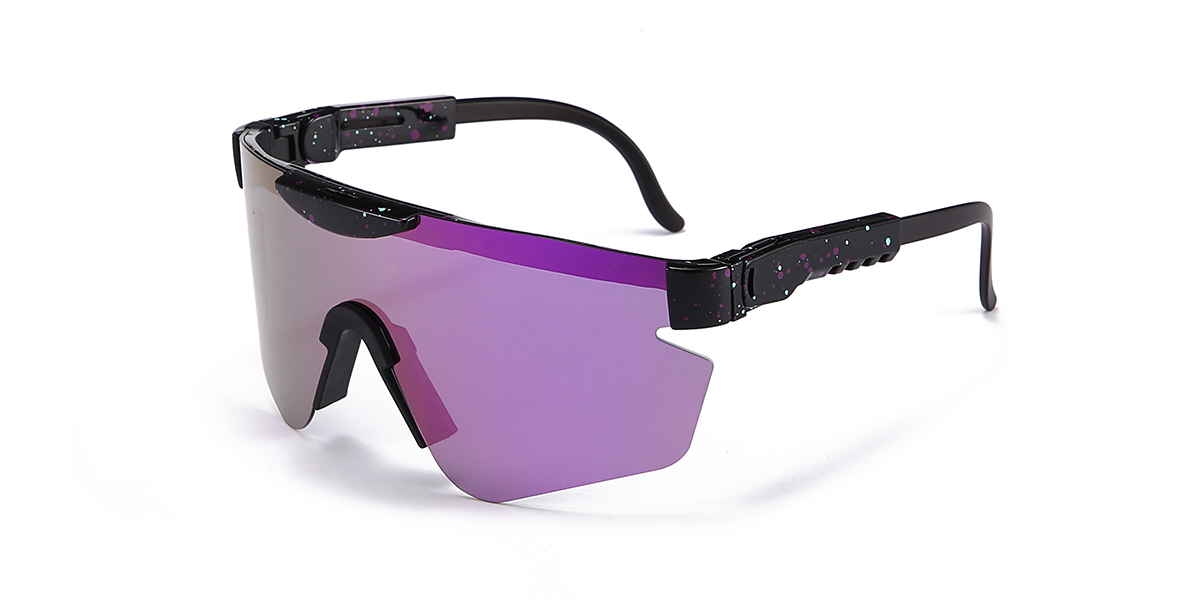 Noir Violet Miroir Clayton - Aviator Sunglasses