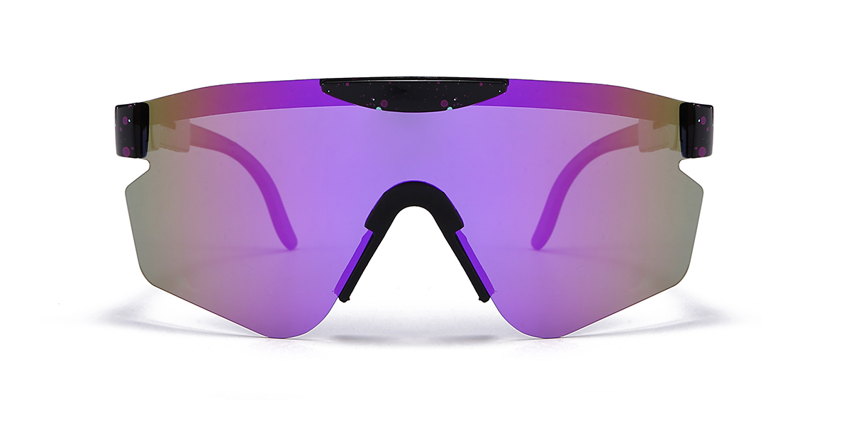 Negro Espejo morado Clayton - Aviator Sunglasses