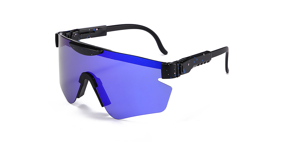 Black Blue Mirror Clayton Glasses - Aviator Sunglasses