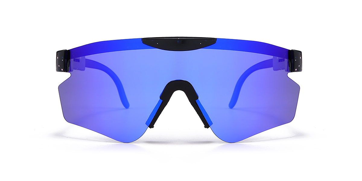 Black Blue Mirror Clayton Glasses - Aviator Sunglasses