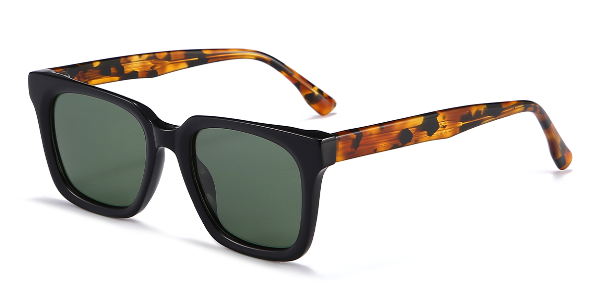 Fekete szürke Tompkins Szemüveg - Rectangle Sunglasses