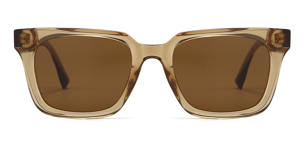 Transparent Brown Brown Tompkins - Rectangle Sunglasses