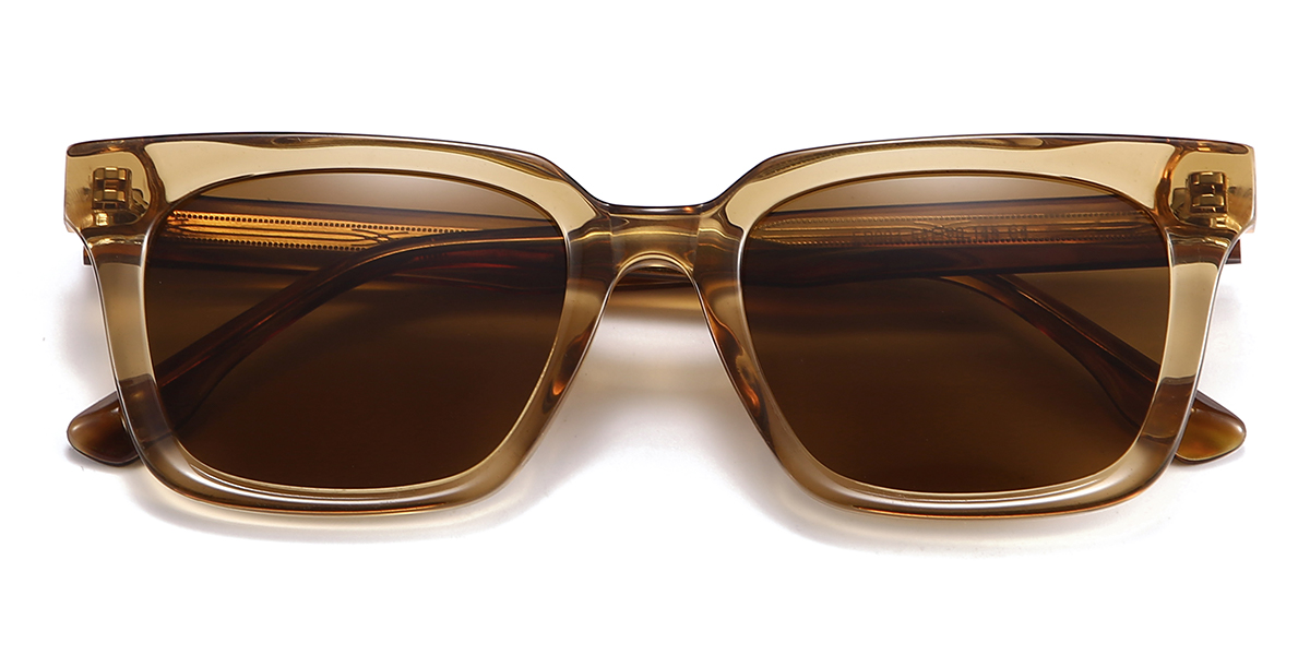 Transparent Brown Brown Tompkins - Rectangle Sunglasses