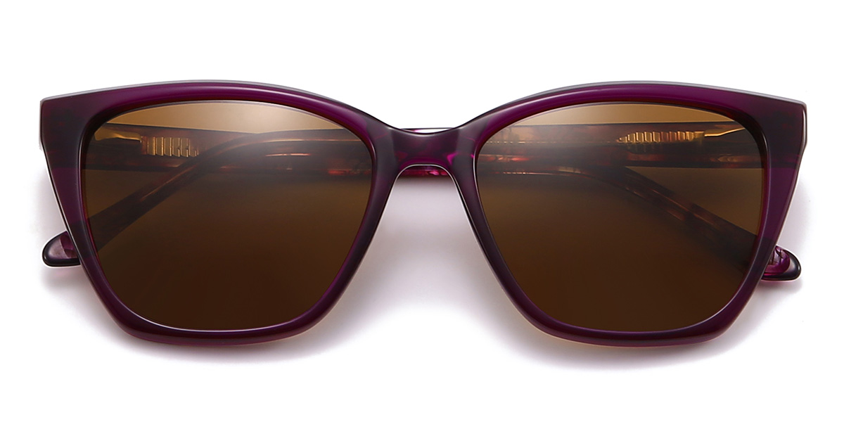 Purple Brown Amity - Cat Eye Sunglasses