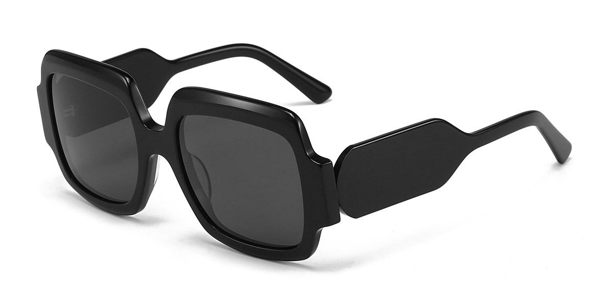 Black Grey Tower - Square Sunglasses