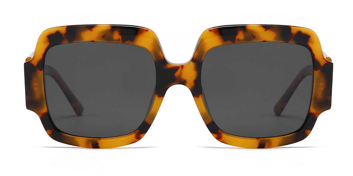 Yellow Tortoiseshell Grey Tower Glasses - Square Sunglasses