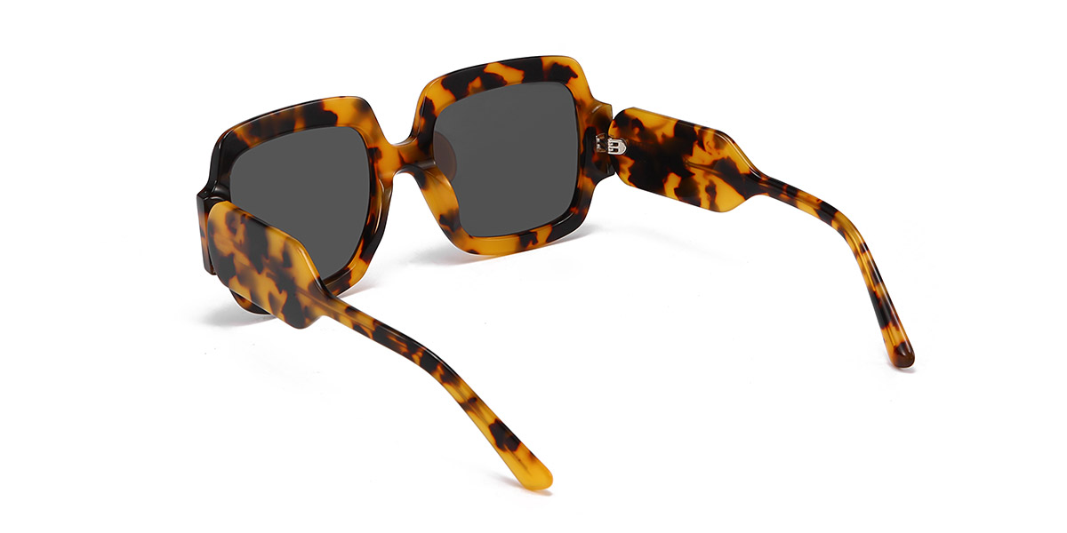 Yellow Tortoiseshell Grey Tower Glasses - Square Sunglasses