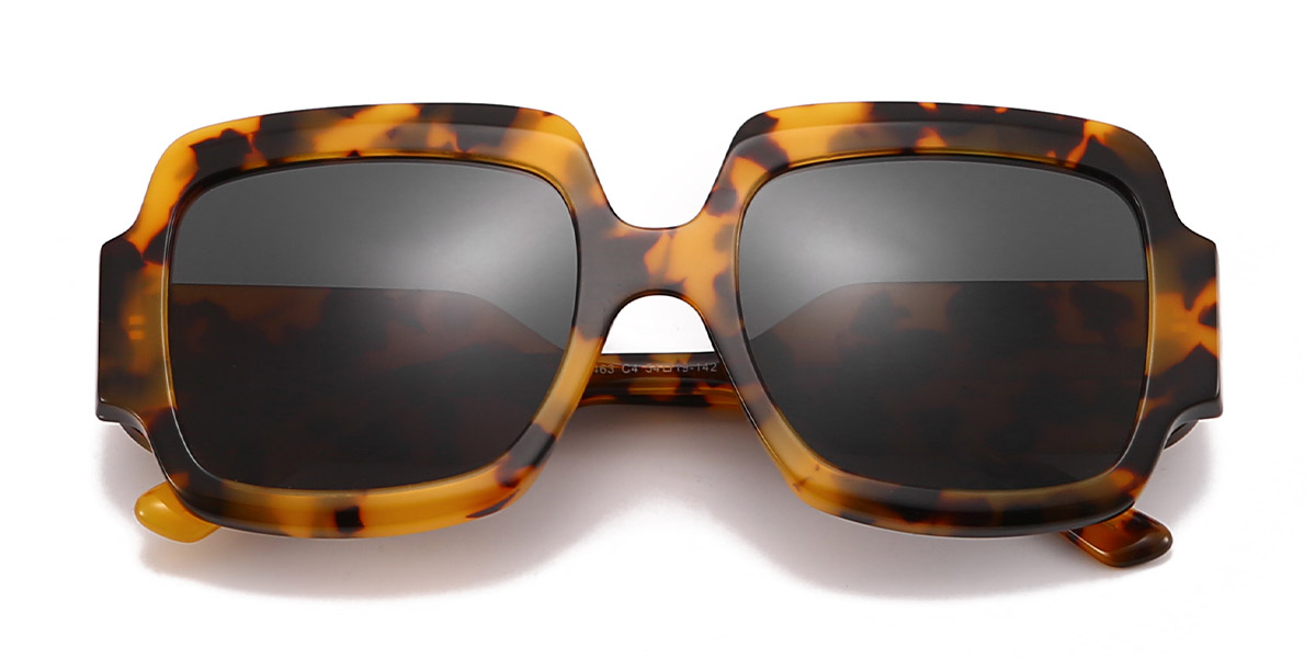 Yellow Tortoiseshell Grey Tower Glasses - Square Sunglasses