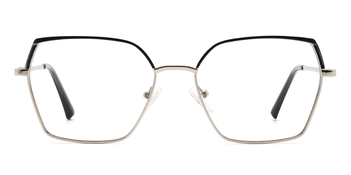 Black Silver Lamont - Rectangle Glasses