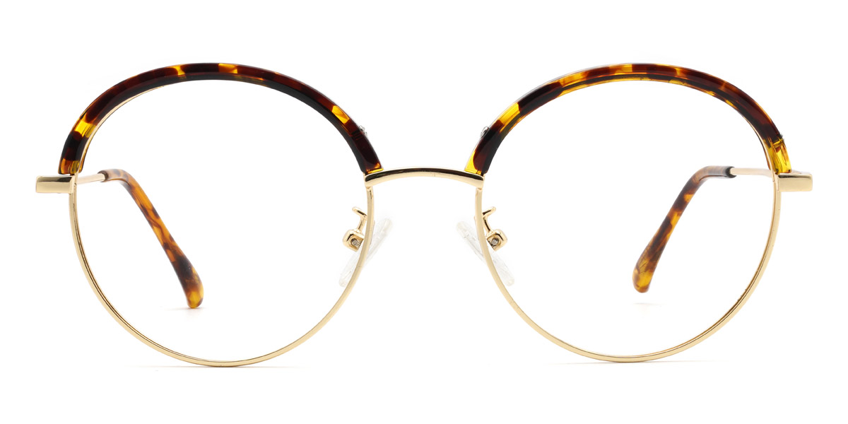 Gold Tortoiseshell Jacqui - Round Glasses