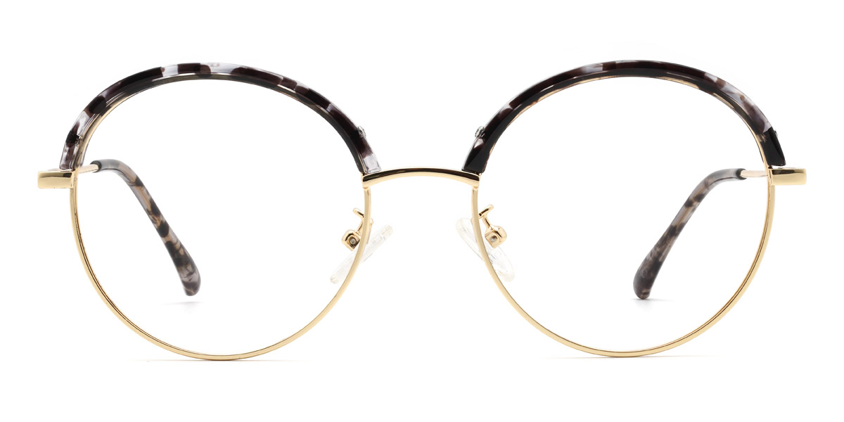 Gold Black Tortoiseshell Jacqui - Round Glasses