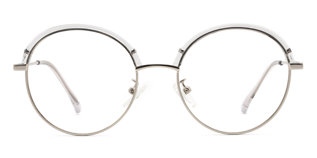 Silver Clear Jacqui - Round Glasses