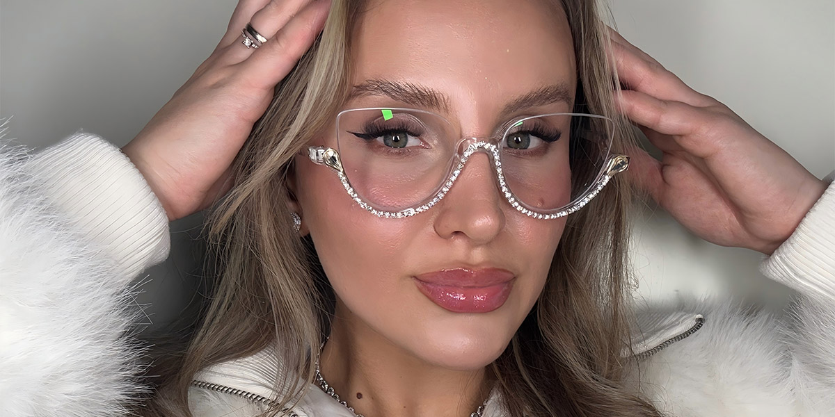 Blanco Claro Diamante Behati - Cat Eye Glasses