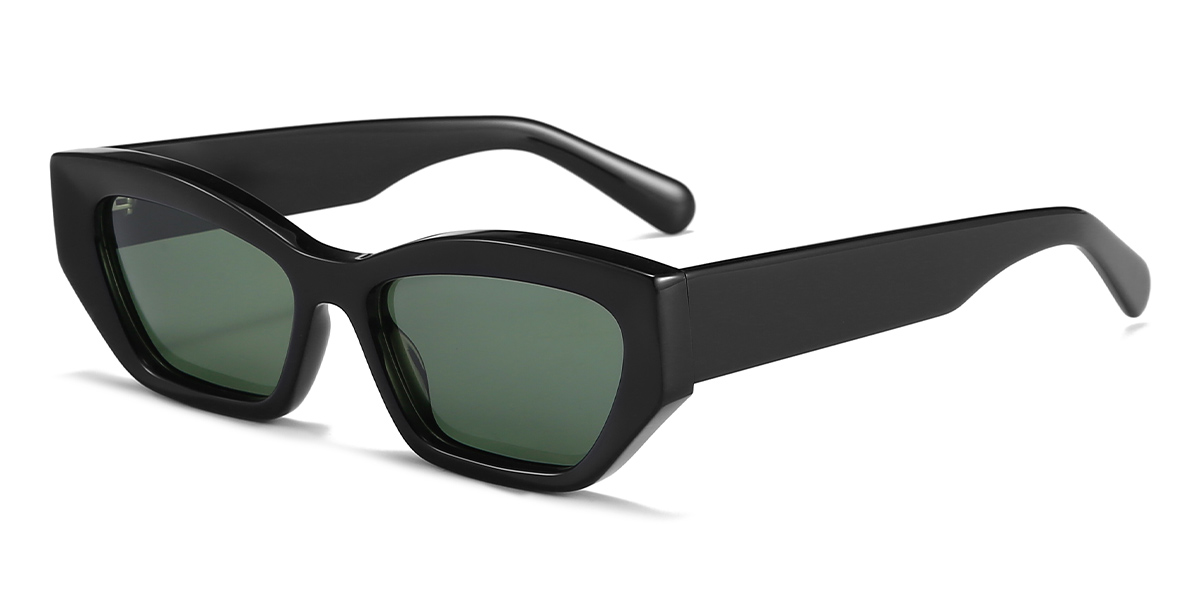 Noir Gris Renea - Rectangle Sunglasses