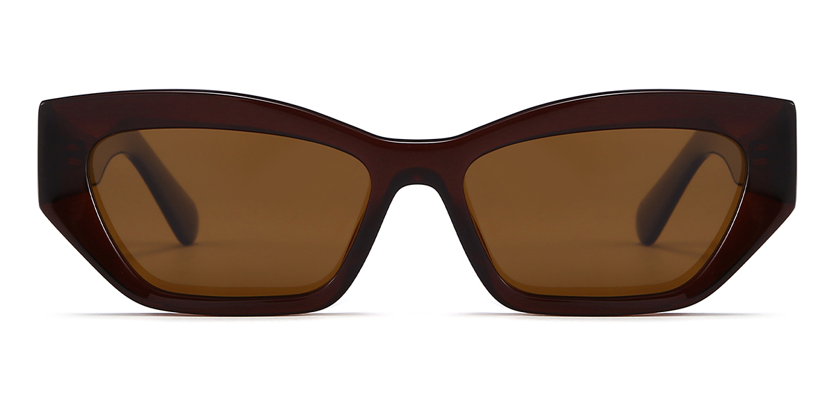 Brown Brown Renea - Rectangle Sunglasses