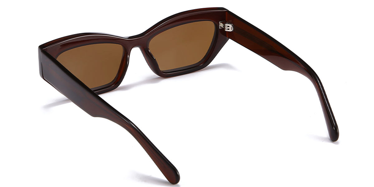 Brown Brown Renea - Rectangle Sunglasses