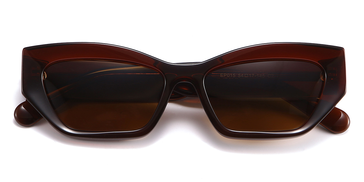 Brown Brown Renea - Rectangle Sunglasses