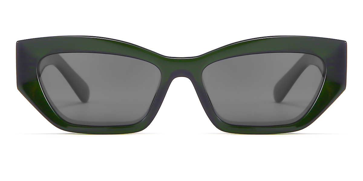 Dark Green Grey Renea - Rectangle Sunglasses