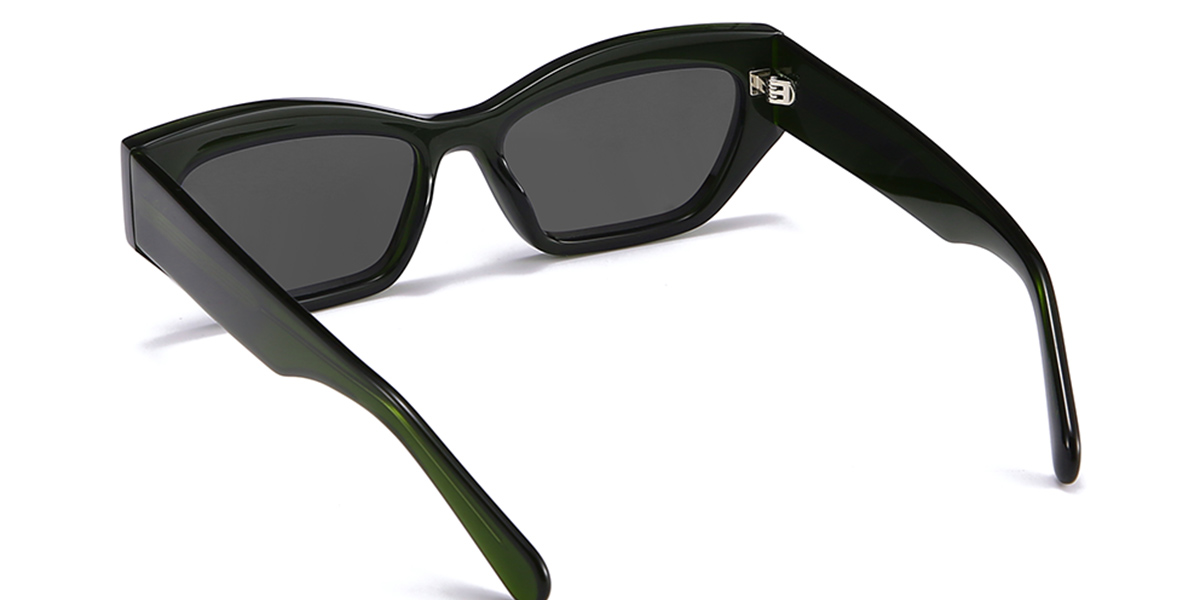 Dark Green Grey Renea - Rectangle Sunglasses