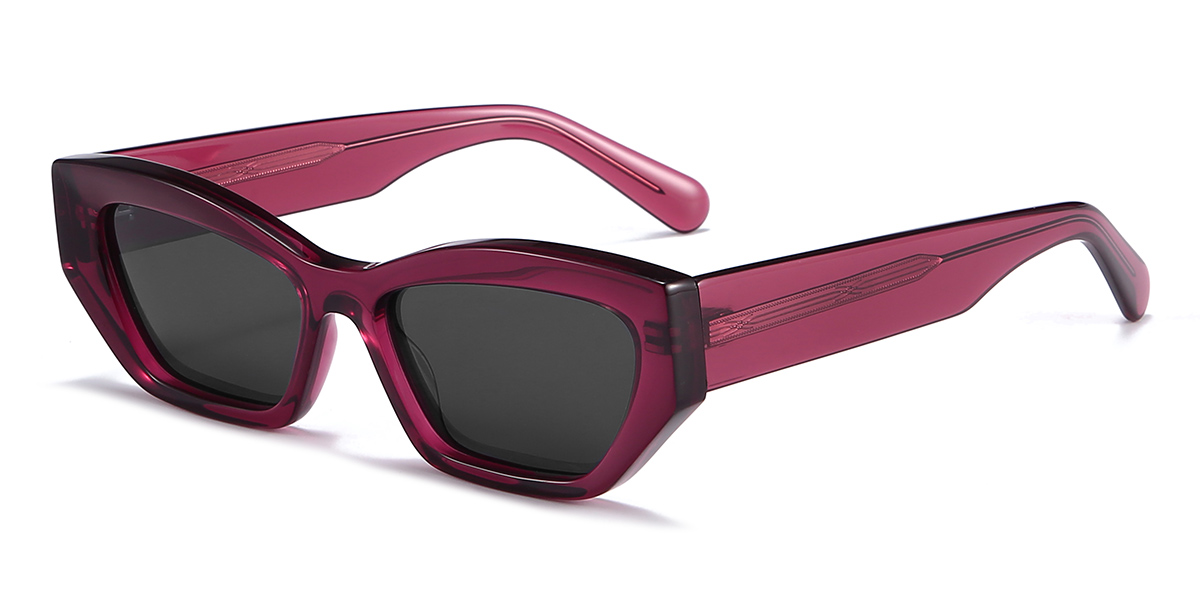 Rojo Gris Renea Gafas - Rectangle Sunglasses