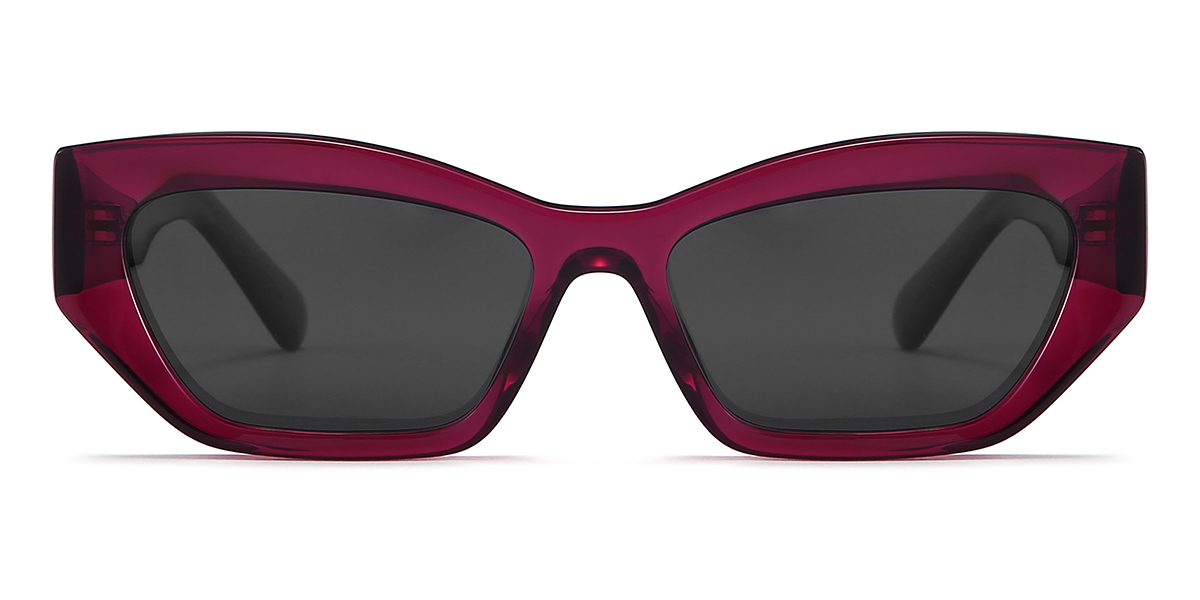 Rot Grau Renea - Rectangle Sunglasses