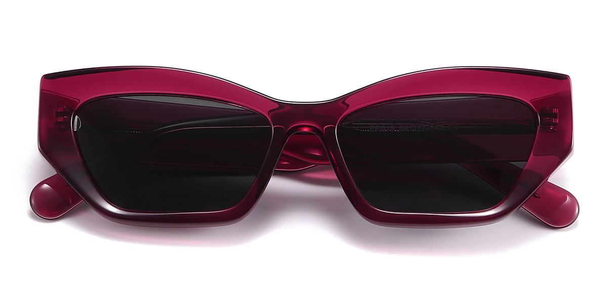 Rojo Gris Renea Gafas - Rectangle Sunglasses