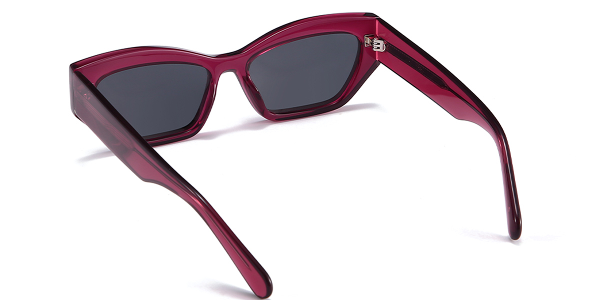 Rojo Gris Renea Gafas - Rectangle Sunglasses