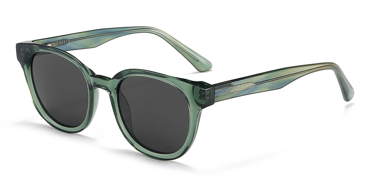 Dark Green Grey Estrada - Oval Sunglasses