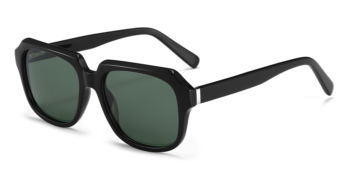 Noir Gris Laraine - Rectangle Sunglasses