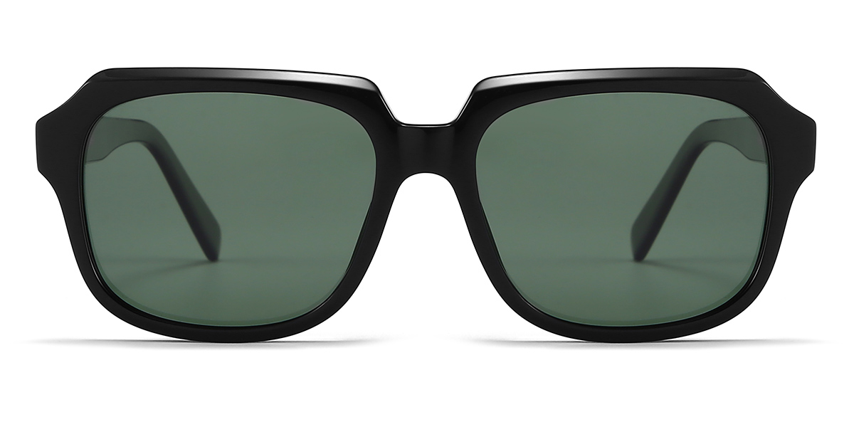 Noir Gris Laraine - Rectangle Sunglasses