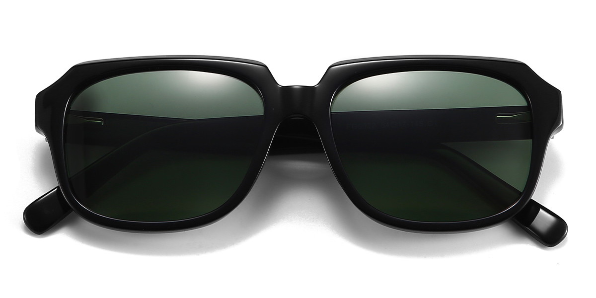 Noir Gris Laraine - Rectangle Sunglasses