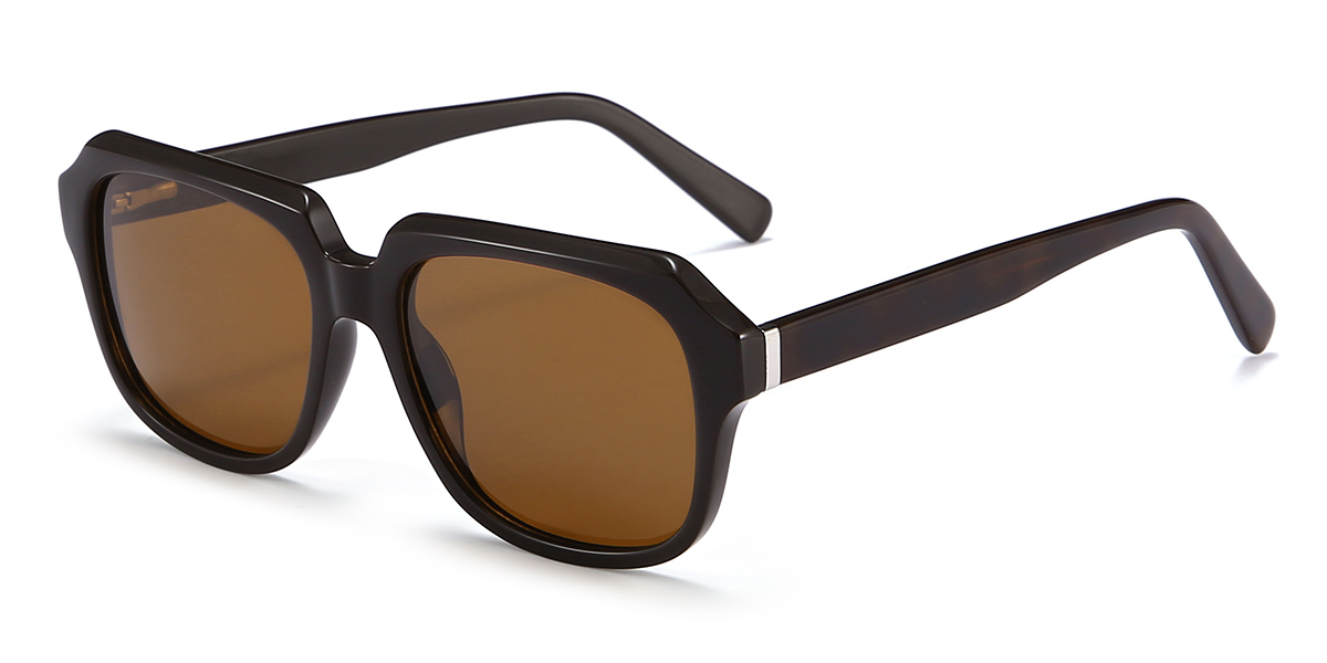 Brown Brown Laraine - Rectangle Sunglasses