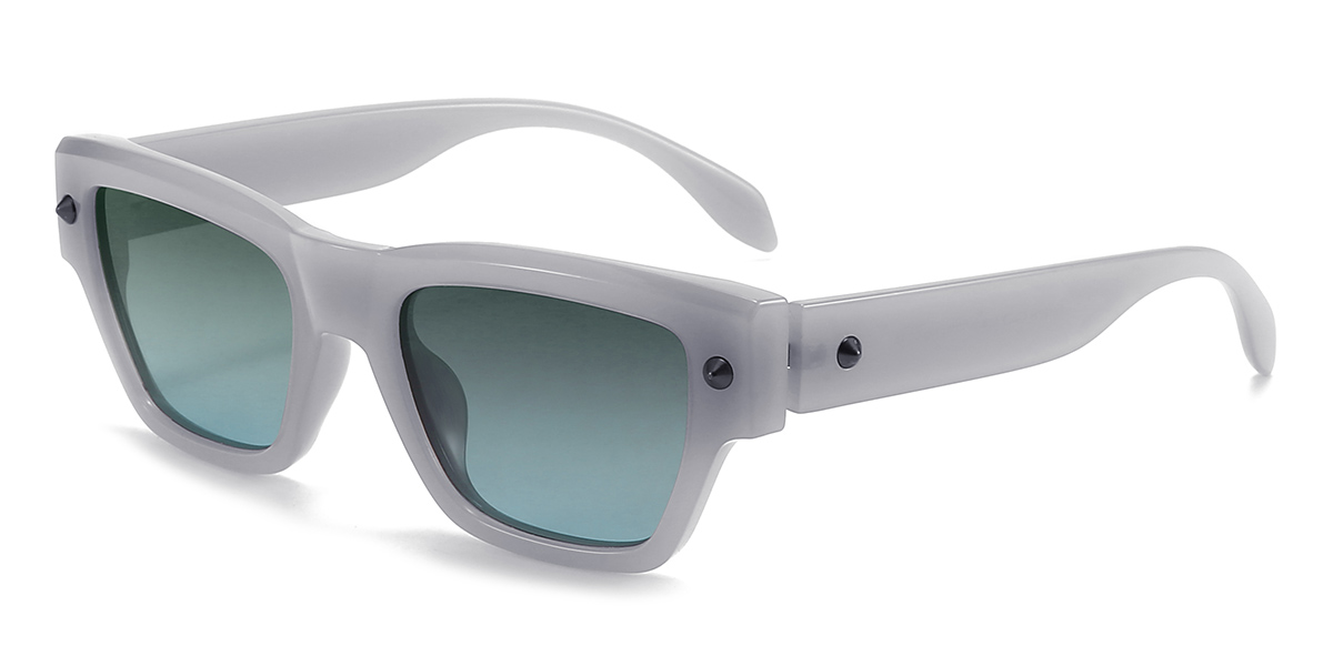 Grey Blue Kahle - Rectangle Sunglasses