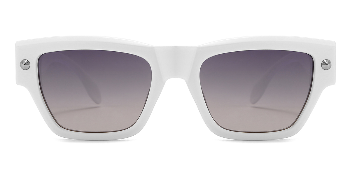 White Grey Kahle - Rectangle Sunglasses