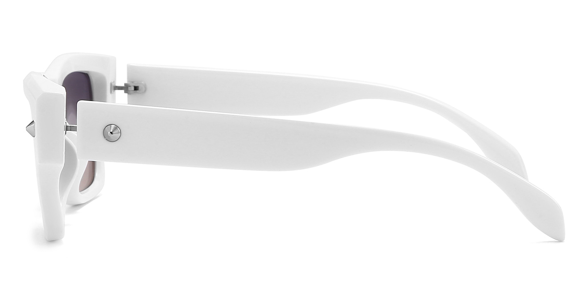 White Grey Kahle - Rectangle Sunglasses